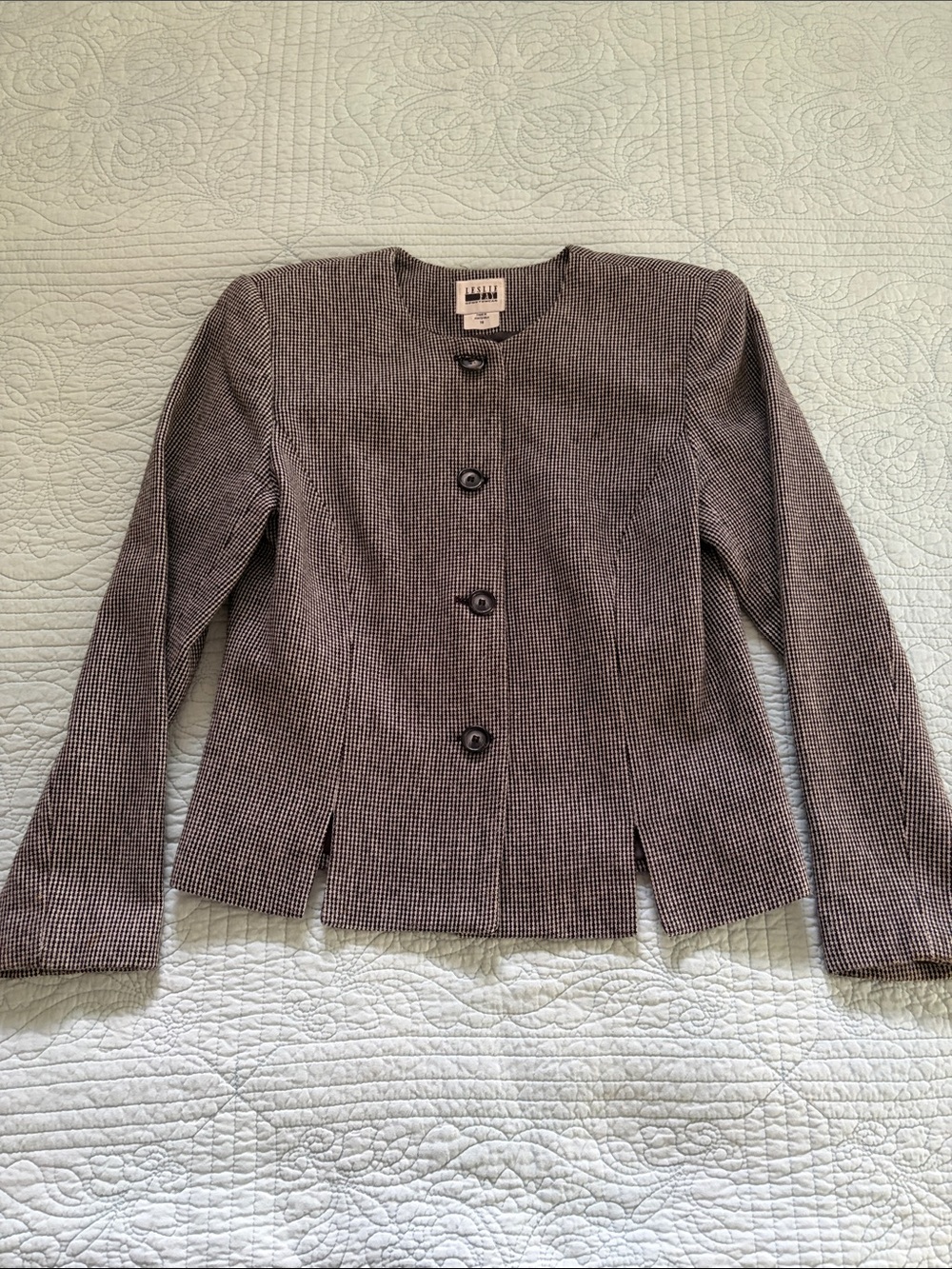 Vintage Micro-Houndstooth Blazer - Wool